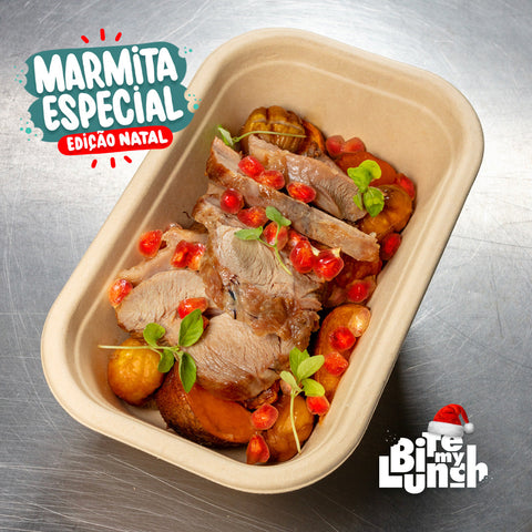 Especial Natal: Perna de perú assada no forno com romã, castanha e batata doce