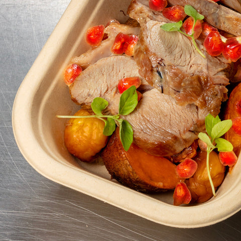 Especial Natal: Perna de perú assada no forno com romã, castanha e batata doce