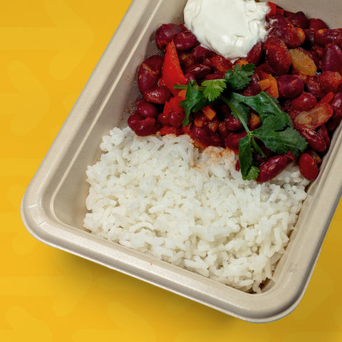 Chilli vegetariano com arroz basmati